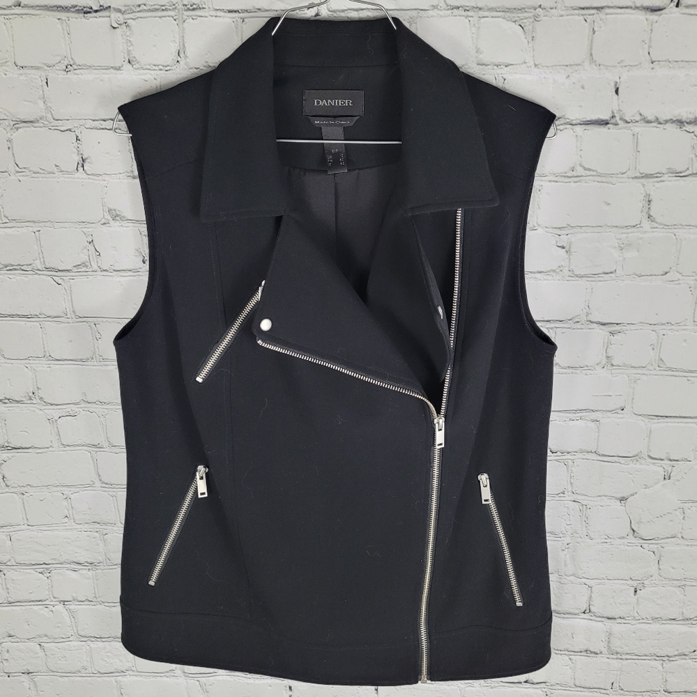 DANIER | zipper detail moto biker vest